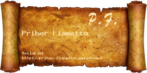 Priher Fiametta névjegykártya